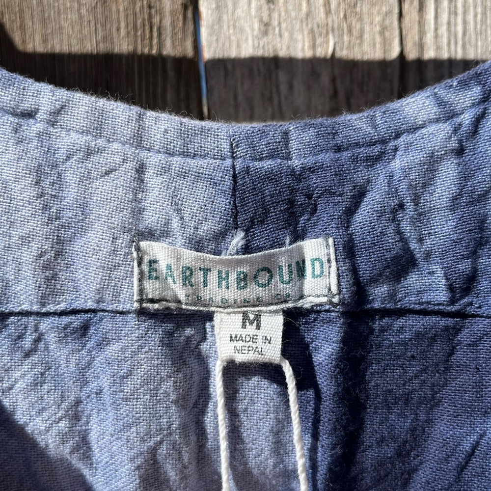 EARTHBOUND Blue Tie-Dye Linen Jumpsuit Romper - Picture 3 of 4